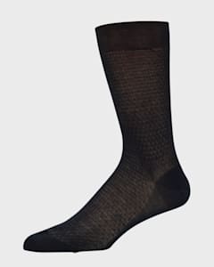Neiman Marcus Men s Rib Cashmere Crew Socks Navy