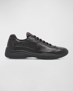 Prada Men's America's Cup Patent Leather Patchwork Sneakers | Neiman Marcus