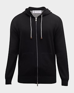 Helmut Lang Men s Wool Cashmere Mohawk Zip Hoodie Neiman Marcus