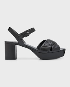 Prada Leather Crisscross spytec Slingback