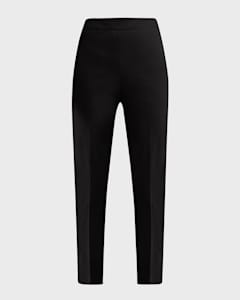 Jil Sander Mid-Rise Cotton Wide-Leg Ankle Trousers | Neiman Marcus