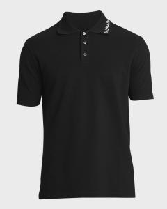 Balmain Men's Merino Wool Polo Shirt White