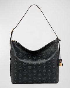 MCM Lauretos Leather Hobo Bag Neiman Marcus