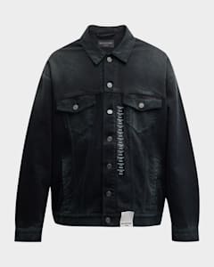 Balenciaga Men's Balenciaga Paris Hybrid Hooded Jacket | Neiman Marcus