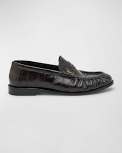 消費税無し Croco Laurent Saint YSL Neiman | Loafers Penny Convertible ライダースジャケット