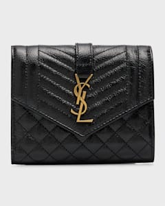 Saint Laurent Gaby Small YSL Flap Envelope Wallet in Quilted