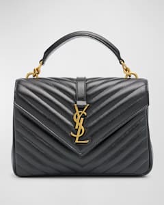 Saint Laurent College Medium Flap YSL Shoulder Bag in Quilted Leather Neiman Marcus
