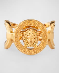 Versace Mother of Pearl Medusa and Greca Ring Neiman Marcus