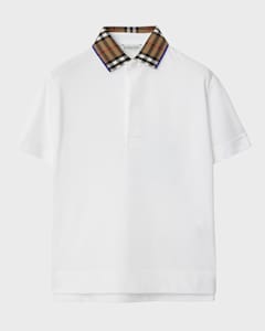 Burberry Boy s Johane Polo Check Shirt Size 3 14 Neiman Marcus
