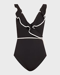 Tommy Bahama Island Cays Shell Cove Tie One Piece Swimsuit - Indigo Tide