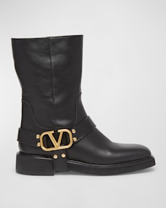 Valentino Garavani Rockstud Buckle Wrap Ankle Booties Neiman Marcus