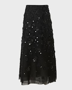 Emilia sequin jersey midi skirt outlet