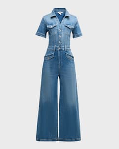 Eileen Fisher Cropped Organic Cotton Twill Jumpsuit Neiman Marcus