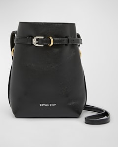 Givenchy Shark Lock Micro Bucket Bag in Box Leather | Neiman Marcus
