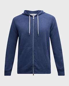 Neiman Marcus Men s Recycled Cashmere Full Zip Hoodie Neiman Marcus
