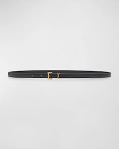 Saint Laurent YSL Cintura Skinny Leather Belt | Neiman Marcus