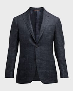 Neiman Marcus Men s Plaid Sport Coat with Solid Vest Neiman Marcus