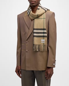 Burberry Men s Giant Check Cashmere Scarf Neiman Marcus