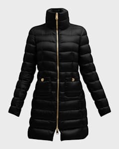 Herno Amelia Water Resistant Ultralight Nylon A Line Puffer Jacket Neiman Marcus
