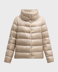 Herno Amelia Water Resistant Ultralight Nylon A Line Puffer Jacket Neiman Marcus