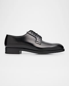 Prada Men s Diapason Brushed Leather Derby Shoes Neiman Marcus