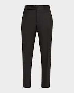 Giorgio Armani Men's Solid Wool Dress Pants | Neiman Marcus