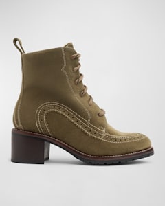 The Office of Angela Scott Miss Rosario Leather Wing Tip Booties Neiman Marcus