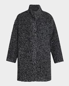 Eileen Fisher Petite Stand Collar Curly Alpaca Wool Coat Neiman Marcus