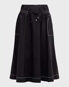 Akris Punto Washed Denim A-Line Midi Skirt main image 1
