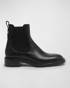 Gucci Thea Leather Web Combat Booties Neiman Marcus