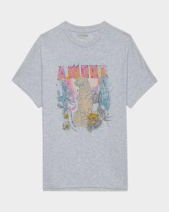 T-shirt Zadig & Voltaire ANNY BURN Taille XS Rose - Occasion Très Bon état