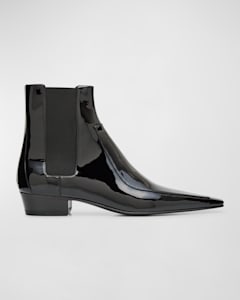 Saint Laurent Men s Wyatt 40 Leather Chelsea Boots Neiman Marcus