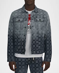 Amiri Men's Bandana Jacquard Denim Jacket | Neiman Marcus Amiri Men's Bandana Jacquard Denim Jacket | Neiman Marcus
