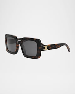Celine Triomphe Logo Oval Acetate Sunglasses Neiman Marcus