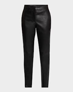 THE ROW Skinny Leather Moto Leggings Neiman Marcus