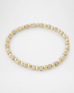 Versace Silvertone Chain and Mother of Pearl Bead Bracelet Neiman Marcus