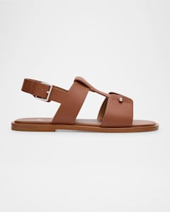 Brioni Men's Leather and Rubber Slide Sandals | Neiman Marcus