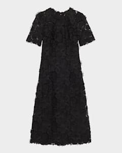 Elie Tahari The Hailee Belted Floral Lace Midi Shirtdress | Neiman Marcus