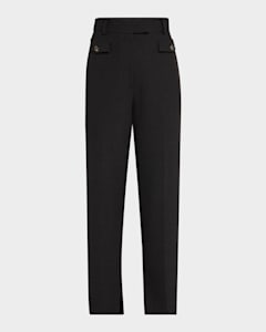 TOM FORD High-Rise Compact Virgin Wool Bootcut Pants