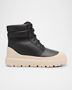 Prada Men s Leather Work Boots Neiman Marcus