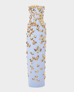 Carolina Herrera Draped Strapless Column Gown With Gathered Carolina Herrera Draped Strapless Column Gown With Gathered