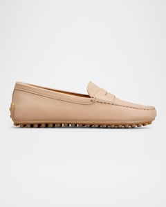 Tod's Black Calfskin Slip-On Loafers