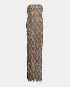 TOM FORD Mock-Neck Sheer Knit Backless Gown | Neiman Marcus