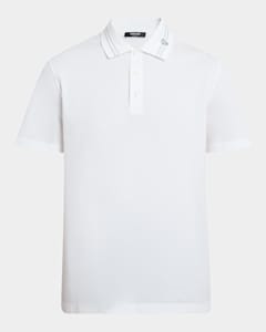 Versace Men's Medusa Zip Pique Polo Shirt | Neiman Marcus Versace Men's Medusa Zip Pique Polo Shirt | Neiman Marcus