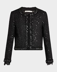 Cinq a Sept Randi Cropped Sequin Jacket Neiman Marcus
