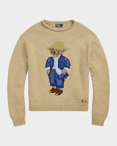 Polo Ralph Lauren Flag Cotton Crewneck Sweater Neiman Marcus