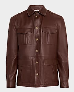 Brunello Cucinelli Men's Gabardine Button-Front Bomber Brunello Cucinelli Men's Gabardine Button-Front Bomber