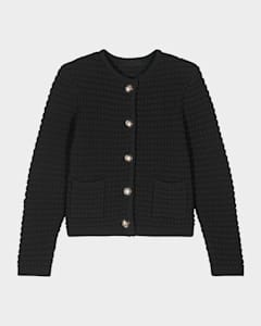 THE ROW Elsy Drop-Shoulder Wool Cardigan | Neiman Marcus
