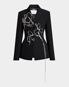 Traceable Wool Slim Single-Breasted Blazer | Neiman Marcus