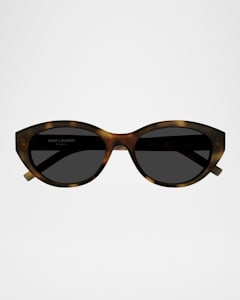 Saint Laurent YSL Acetate Oval Sunglasses | Neiman Marcus Saint Laurent YSL Acetate Oval Sunglasses | Neiman Marcus